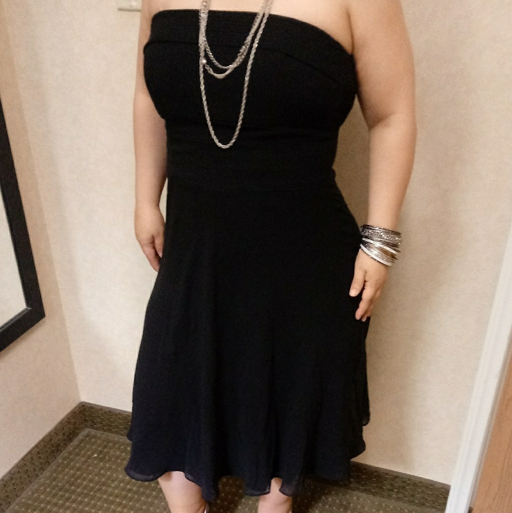 Black strapless dress by White and Black